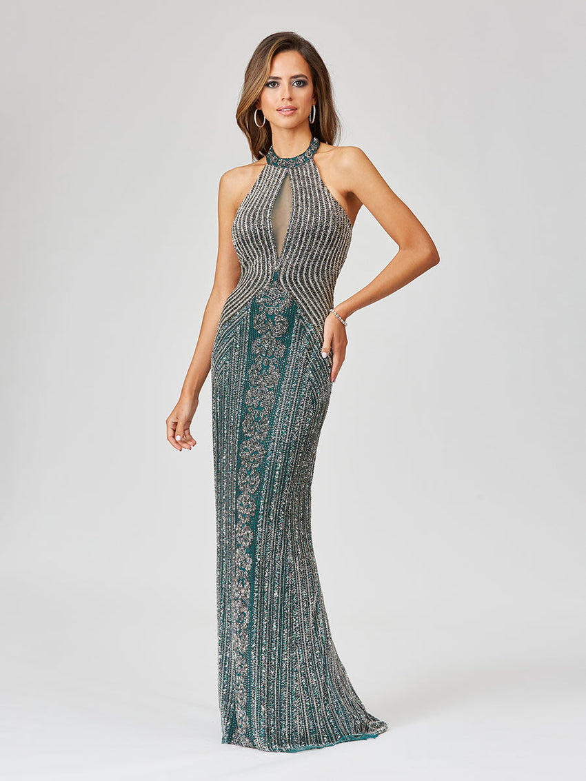 Halter Neck Dress with Keyhole - Glamourous Grace