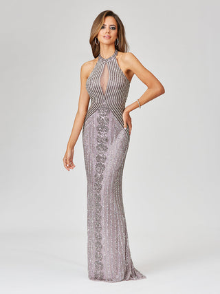 Halter Neck Dress with Keyhole - Glamourous Grace