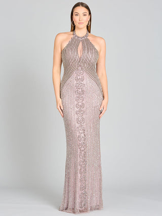 Halter Neck Dress with Keyhole - Glamourous Grace