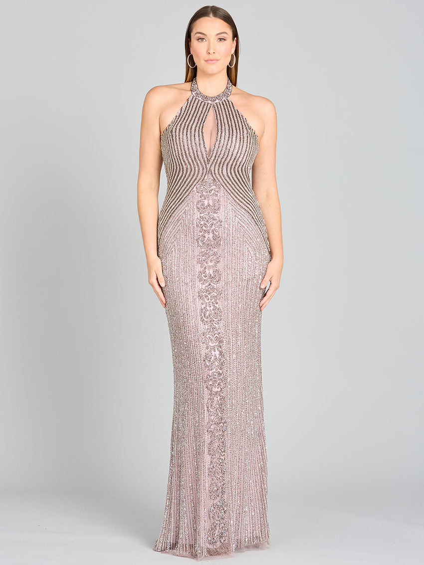 Halter Neck Dress with Keyhole - Glamourous Grace