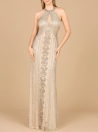 Halter Neck Dress with Keyhole - Glamourous Grace