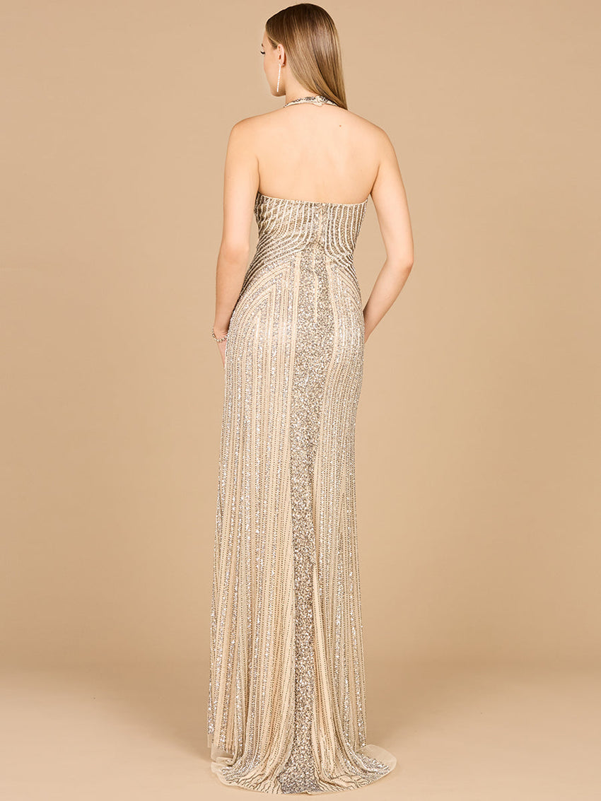 Halter Neck Dress with Keyhole - Glamourous Grace