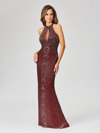 Halter Neck Dress with Keyhole - Glamourous Grace