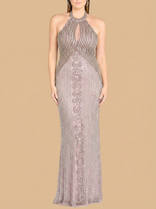 Halter Neck Dress with Keyhole - Glamourous Grace