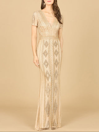 Lara 29606 - Closed Back, Cap Sleeve Dress - Glamourous Grace