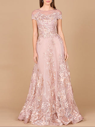 Beautiful Lace Applique A-line Ball Gown | Lara 29619 - Glamourous Grace