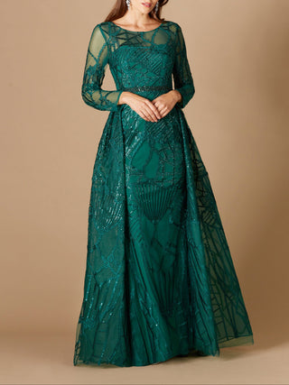 Lara 29633 - Gorgeous Overskirt Dress with Long Sleeves - Glamourous Grace