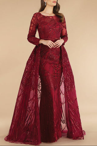 Lara 29633 - Gorgeous Overskirt Dress with Long Sleeves - Glamourous Grace
