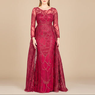 Lara 29633 - Gorgeous Overskirt Dress with Long Sleeves - Glamourous Grace