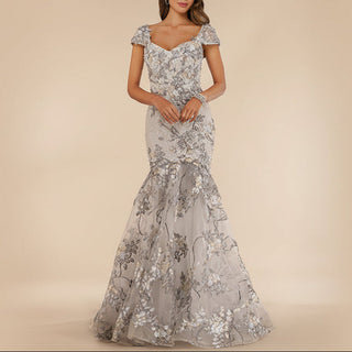 Lara 29642 - Cap Sleeve Mermaid Gown - Glamourous Grace