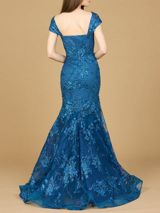 Lara 29642 - Cap Sleeve Mermaid Gown - Glamourous Grace