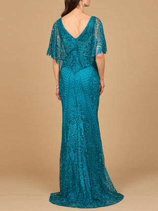Cape Sleeve Mermaid Gown | 29673 - Glamourous Grace