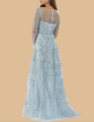 Lara 29677 - Illusion Neckline A-line Long Sleeves Gown - Glamourous Grace