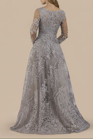 Lara 29759 - Long Sleeves Ballgown Fully Embellished - Glamourous Grace