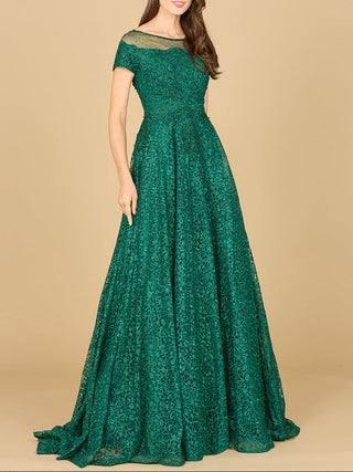 Sheer Off Shoulder Ball Gown | Lara 29765 - Glamourous Grace