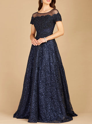 Sheer Off Shoulder Ball Gown | Lara 29765 - Glamourous Grace