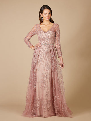 Lara 29782 - Beaded Lace Overskirt Ballgown - Glamourous Grace