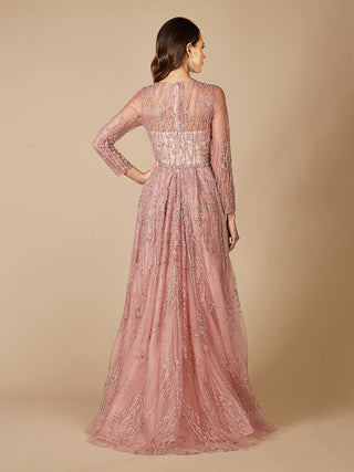 Lara 29782 - Beaded Lace Overskirt Ballgown - Glamourous Grace