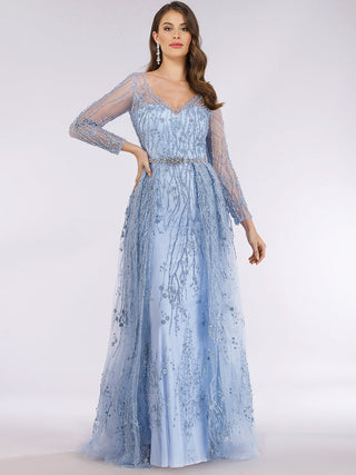 Lara 29782 - Beaded Lace Overskirt Ballgown - Glamourous Grace