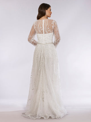 Lara 29782 - Beaded Lace Overskirt Ballgown - Glamourous Grace