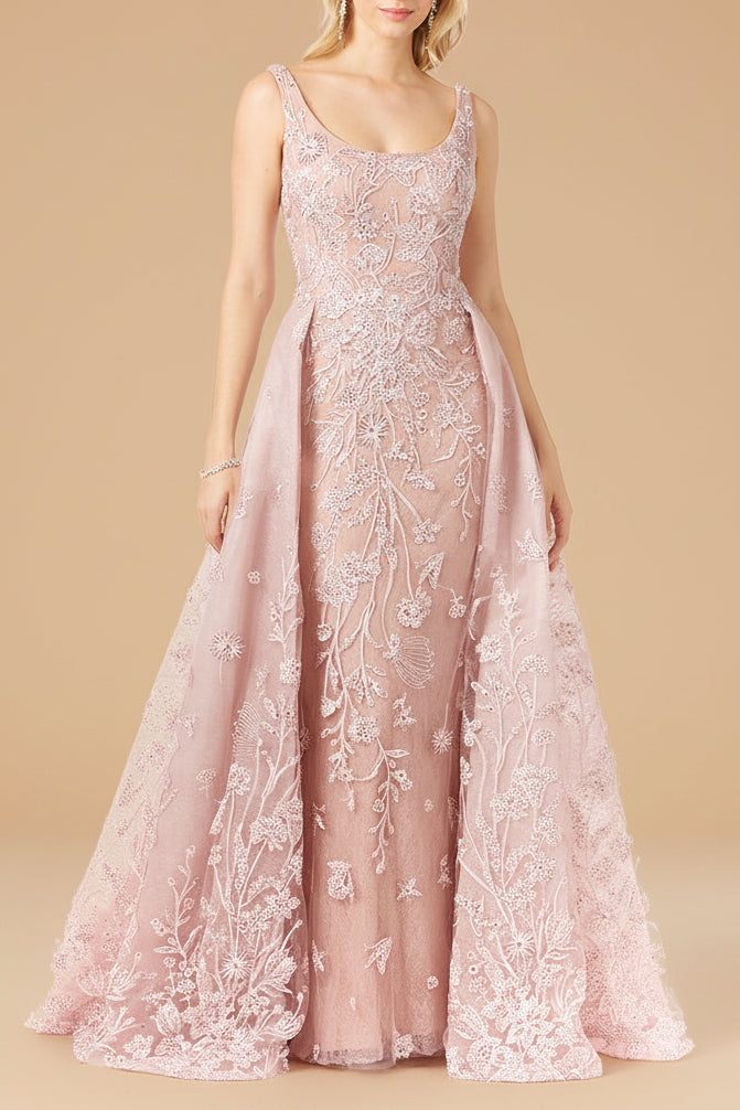 Overskirt Lace Fitted Gown - Glamourous Grace