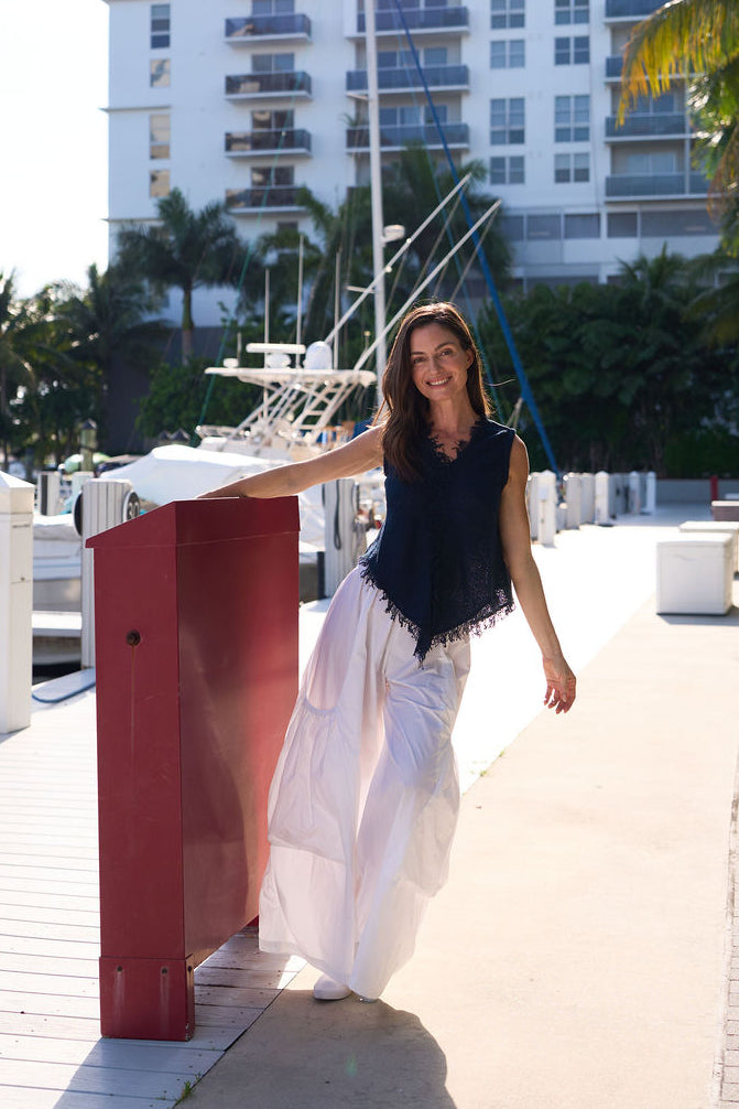 Nylon Big Pocket Pants - White - Glamourous Grace