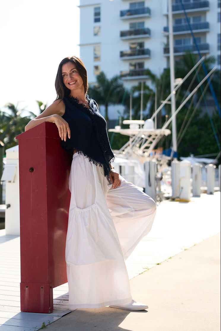 Nylon Big Pocket Pants - White - Glamourous Grace