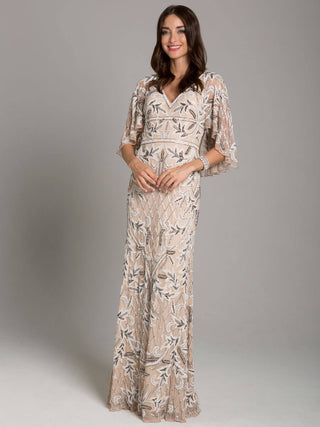 Angel Wing Beaded Gown - Glamourous Grace