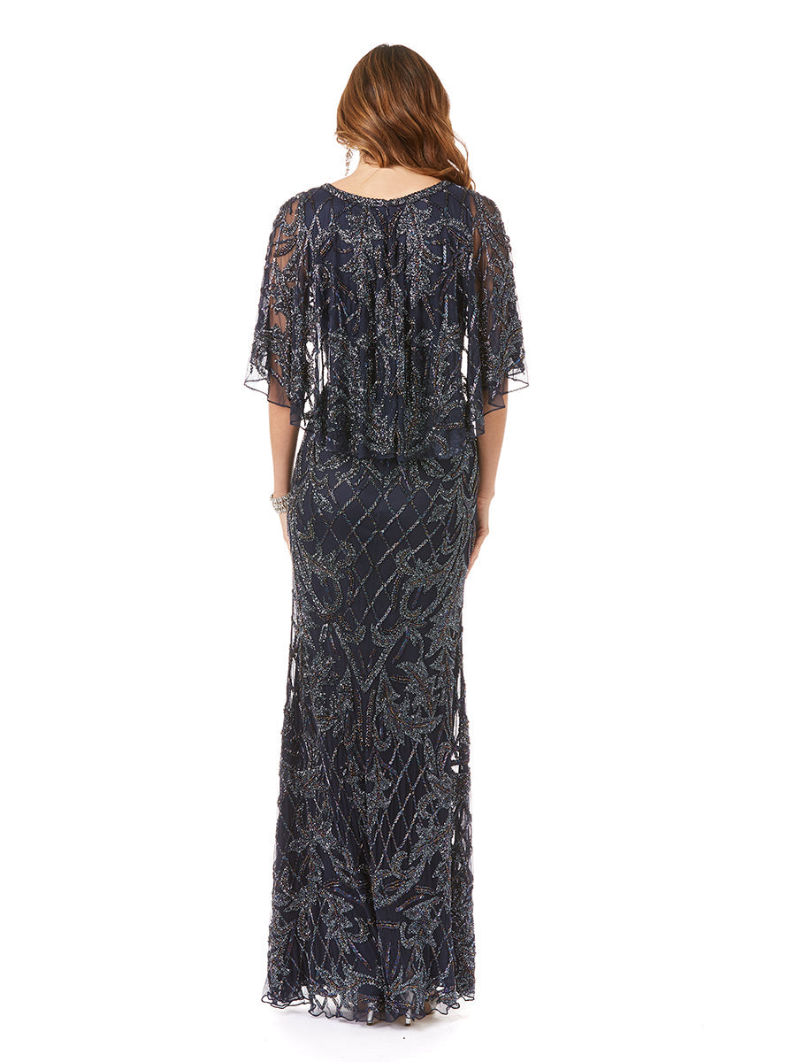 Angel Wing Beaded Gown - Glamourous Grace