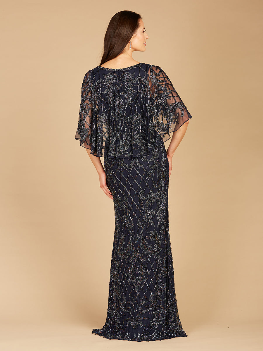 Angel Wing Beaded Gown