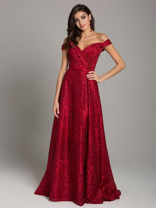 Tonal Beaded Off Shoulder Ballgown | 29349 - Glamourous Grace