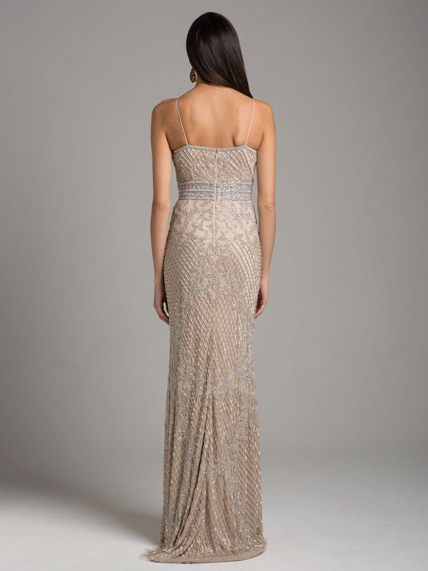 Body Con V-neck Beaded Dress | Lara 29904 - Glamourous Grace