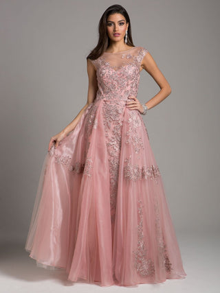 Lara 29946 - Organza Ballgown With Overskirt - Glamourous Grace