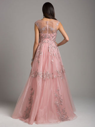 Lara 29946 - Organza Ballgown With Overskirt - Glamourous Grace
