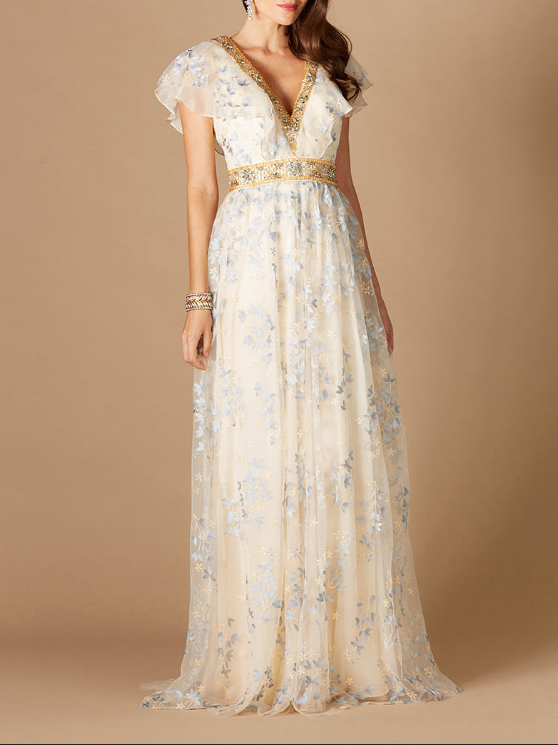 Lara 29966 - Lace, V-Neck Dress - Glamourous Grace