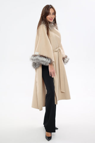 Saga®Furs Silver Fox Wool Cashmere Coat