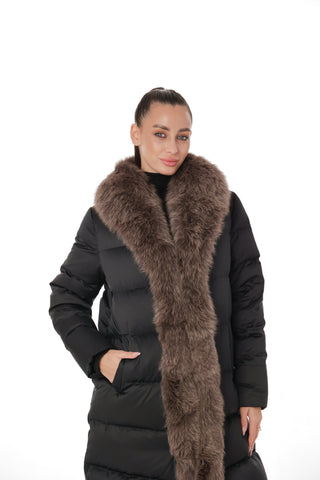 Genuine Polar Fox Fur Down Fill Parka