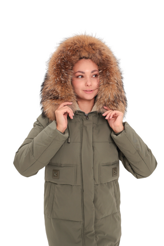 Genuine Fur Trim Bio-Down Fill Coat