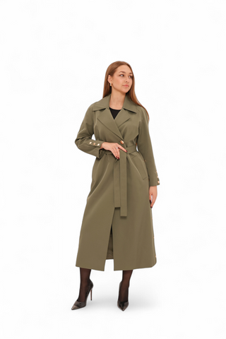 Jackie Trench Coat in Olive