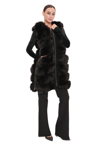 Genuine Polar Fox Fur Vest 90 cm