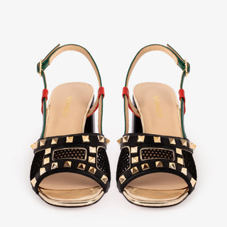 The Linea Black Leather Women Slingback Sandal - Glamourous Grace