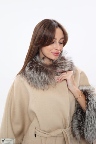 Saga®Furs Silver Fox Wool Cashmere Coat