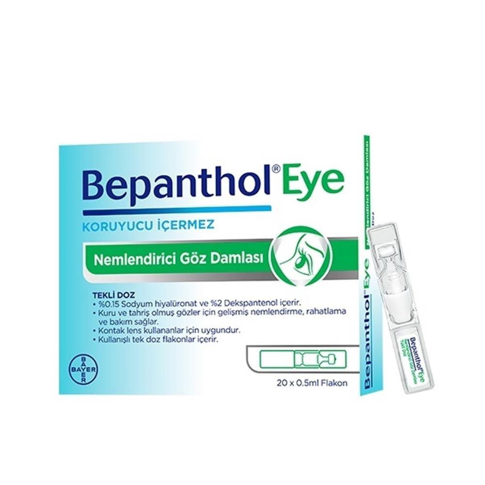 Bepanthol Moisturizing Eye Drops - Dry Eye Relief with Dexpanthenol & Sodium Hyaluronate - 20 x 0.5ml Single-Dose Vials - Glamourous Grace