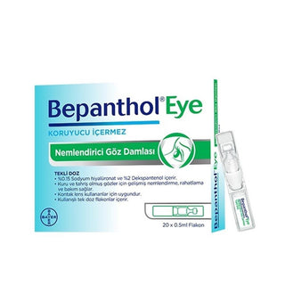 Bepanthol Moisturizing Eye Drops - Dry Eye Relief with Dexpanthenol & Sodium Hyaluronate - 20 x 0.5ml Single-Dose Vials - Glamourous Grace