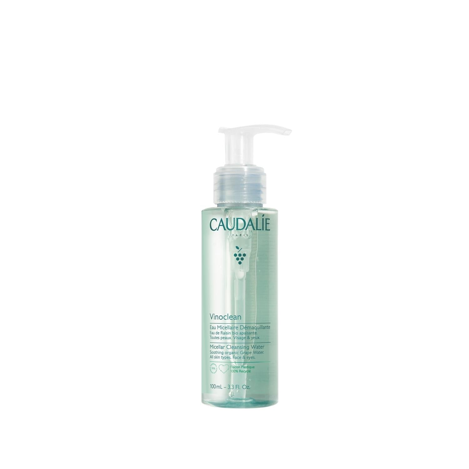 Caudalie Vinoclean Micellar Cleansing Water - Gentle Skincare for Sensitive Skin, Effective Makeup Removal - 3.38 fl oz - Glamourous Grace