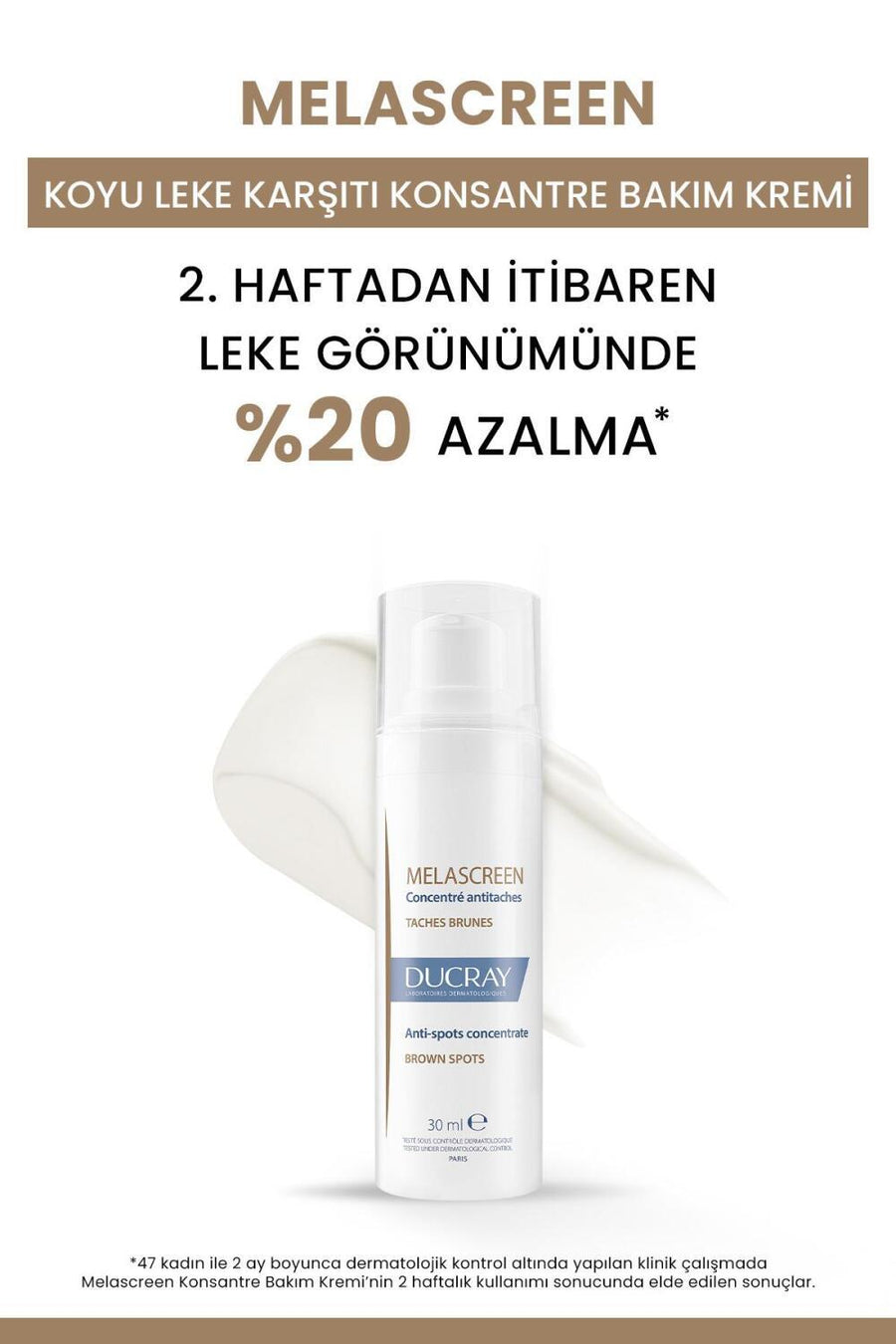 Ducray Melascreen Concentrated Care Cream for Dark Spots - Dermatologically Tested, Hyperpigmentation Treatment, 1.01 fl oz