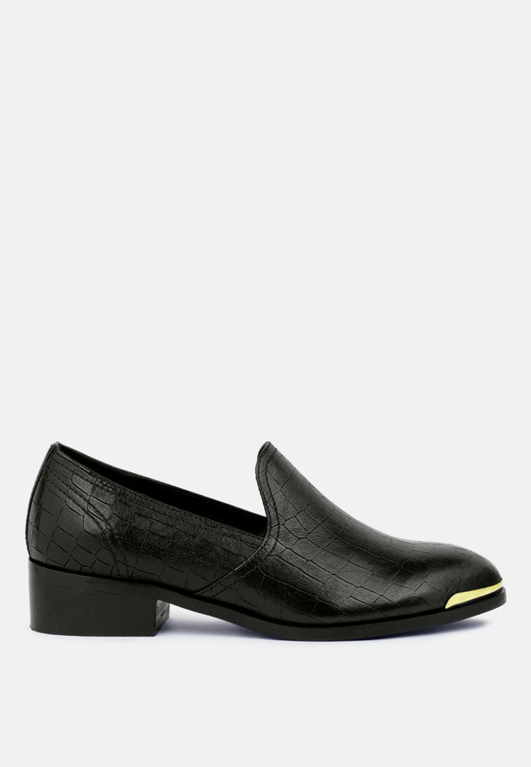 Lilliam Metal Highlight Casual Leather Loafers - Glamourous Grace