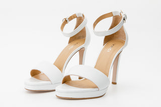 The Aksu White Leather Ankle Strap Women Sandal Final Sale! - Glamourous Grace