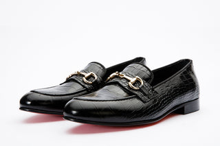 The Monaco Black Leather Men Shoe Bit Loafer