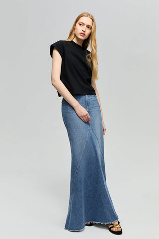 Ocean Wave Denim Skirt HJ821 - Glamourous Grace